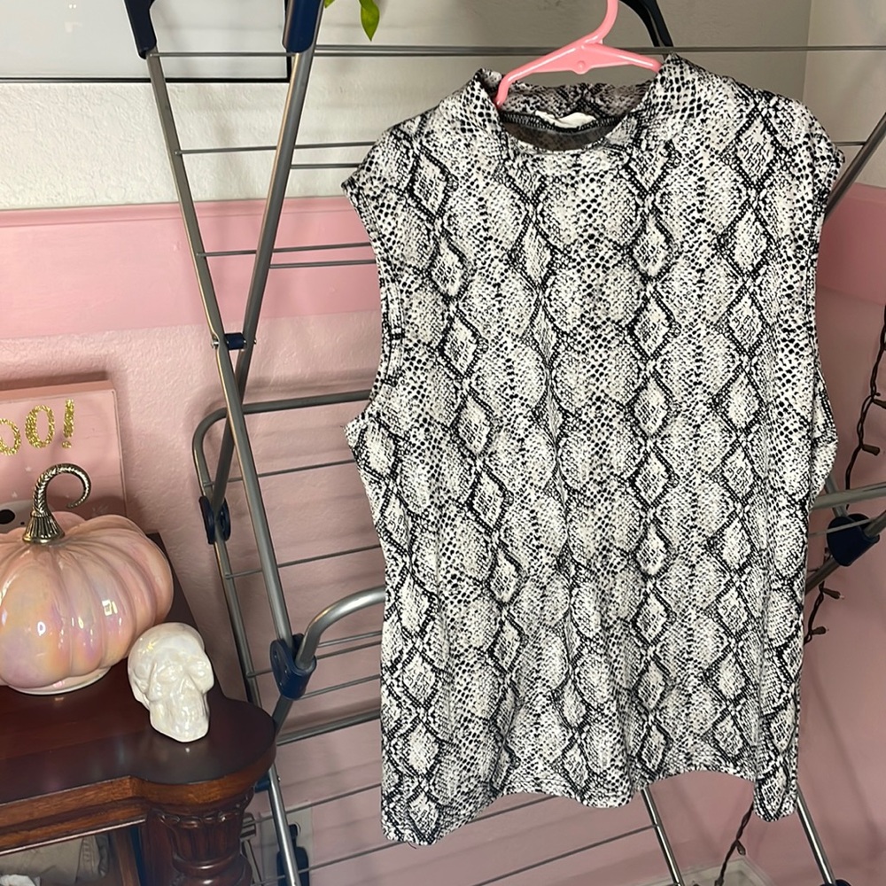 Olivia Rae Snakeskin Print Top